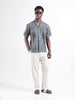 Men's Grey Relaxed Fit Solid  Resort Wear Shirt