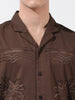 Men's Brown Relaxed Fit Solid  Resort Wear Shirt