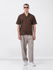 Men's Brown Relaxed Fit Solid  Resort Wear Shirt
