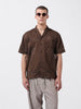 Men's Brown Relaxed Fit Solid  Resort Wear Shirt