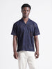 Men's Blue Relaxed Fit Solid  Resort Wear Shirt