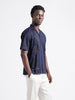 Men's Blue Relaxed Fit Solid  Resort Wear Shirt