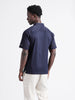 Men's Blue Relaxed Fit Solid  Resort Wear Shirt