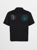 Men's Black Relaxed Fit Embroided Resort Wear Shirt
