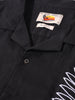 Men's Black Relaxed Fit Embroided Resort Wear Shirt
