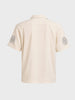 Men's Cream Relaxed Fit Embroided Resort Wear Shirt