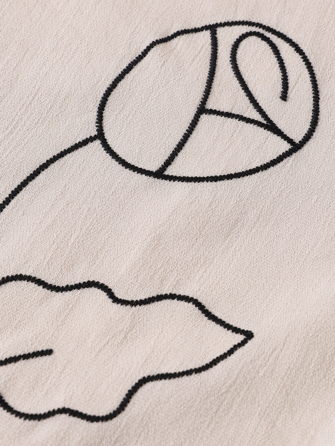 Men's Cream Relaxed Fit Embroided Resort Wear Shirt