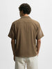 Men's Olive Relaxed Fit Embroided Resort Wear Shirt