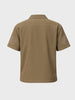 Men's Olive Relaxed Fit Embroided Resort Wear Shirt