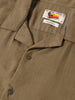 Men's Olive Relaxed Fit Embroided Resort Wear Shirt