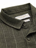 Men's Olive Slim Fit Striped Casual Shirt
