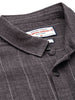 Men's Grey Slim Fit Striped Casual Shirt