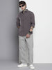 Men's Grey Slim Fit Striped Casual Shirt