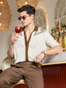 Men's Cream Oversized Fit Textured Flat Knit Shirt