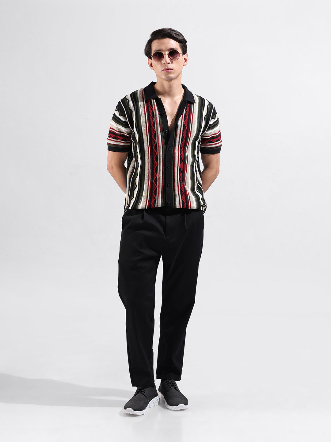 Men's Falt Knit Slim Fit Half Sleeve Shirt