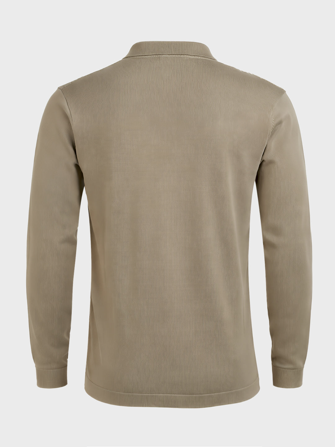 Men's Khaki Slim Fit Flat Knit Textured Shirt