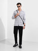 Men's Grey Slim Fit Flat Knit Textured Shirt