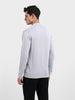 Men's Grey Slim Fit Flat Knit Textured Shirt