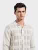 Men's Green Slim Fit Flat Knit Textured Shirt