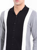 Men's Black Slim Fit Textured Flat Knit Shirt