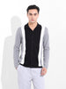 Men's Black Slim Fit Textured Flat Knit Shirt