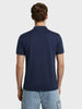 Men's Navy Blue Slim Fit Solid Flat Knit Shirt