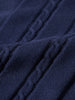 Men's Navy Blue Slim Fit Solid Flat Knit Shirt
