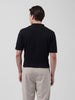 Men's Black Slim Fit Textured Flat Knit Shirt