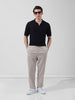 Men's Black Slim Fit Textured Flat Knit Shirt