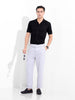 Men's Black Slim Fit Textured Flat Knit Shirt