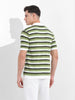 Men's Green Slim Fit Textured Flat Knit Shirt