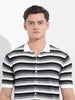 Men's Grey Slim Fit Textured Flat Knit Shirt