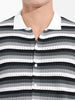 Men's Grey Slim Fit Textured Flat Knit Shirt