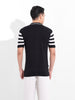 Men's Black Slim Fit Textured Flat Knit Shirt