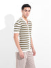Men's Beige Slim Fit Textured Flat Knit Shirt
