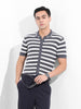 Men's Grey Slim Fit Textured Flat Knit Shirt
