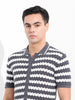 Men's Grey Slim Fit Textured Flat Knit Shirt