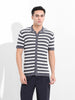 Men's Grey Slim Fit Textured Flat Knit Shirt