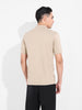 Men's Beige Slim Fit Textured Flat Knit Shirt