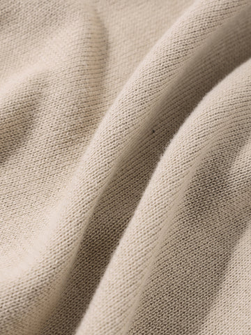 Men's Beige Slim Fit Textured Flat Knit Shirt