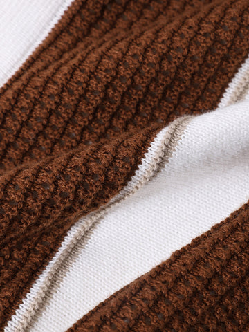 Men's Cream Slim Fit Textured Flat Knit Shirt