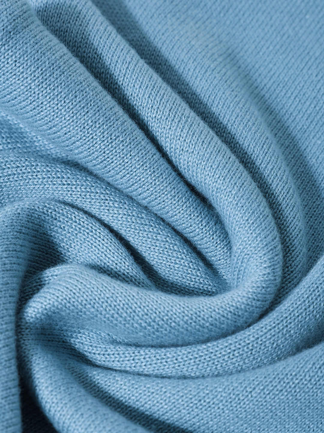 Men's Blue Slim Fit Textured Flat Knit Shirt
