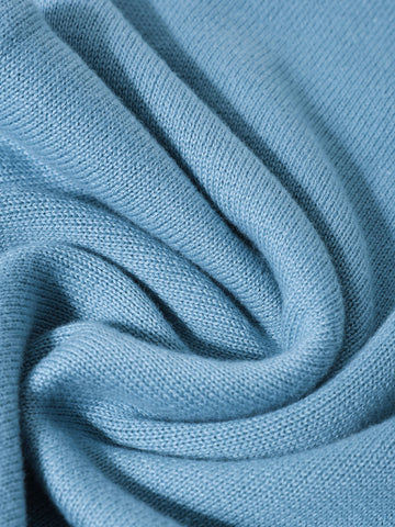 Men's Blue Slim Fit Textured Flat Knit Shirt