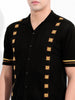 Men's Black Slim Fit Textured Flat Knit Shirt