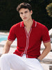 Men's Maroon Slim Fit Flat Knit Textured Shirt