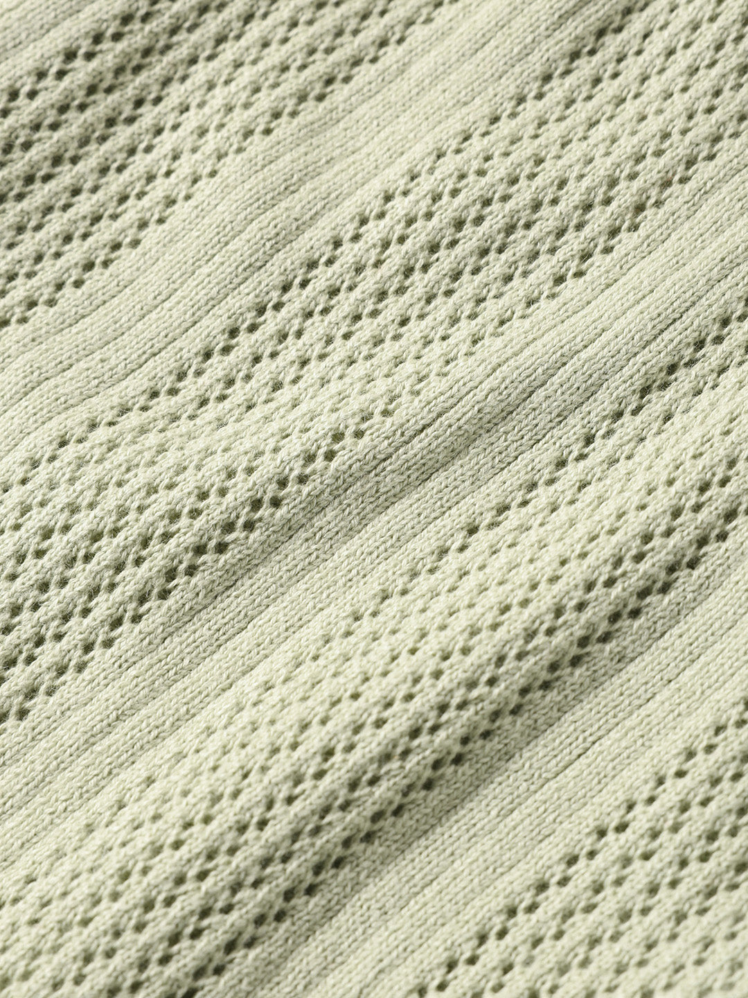 Men's Green Slim Fit Flat Knit Textured Shirt