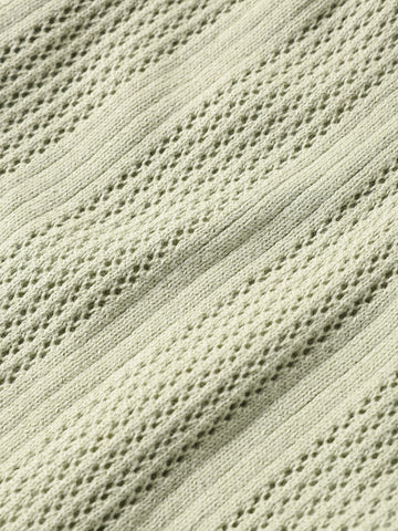 Men's Green Slim Fit Flat Knit Textured Shirt