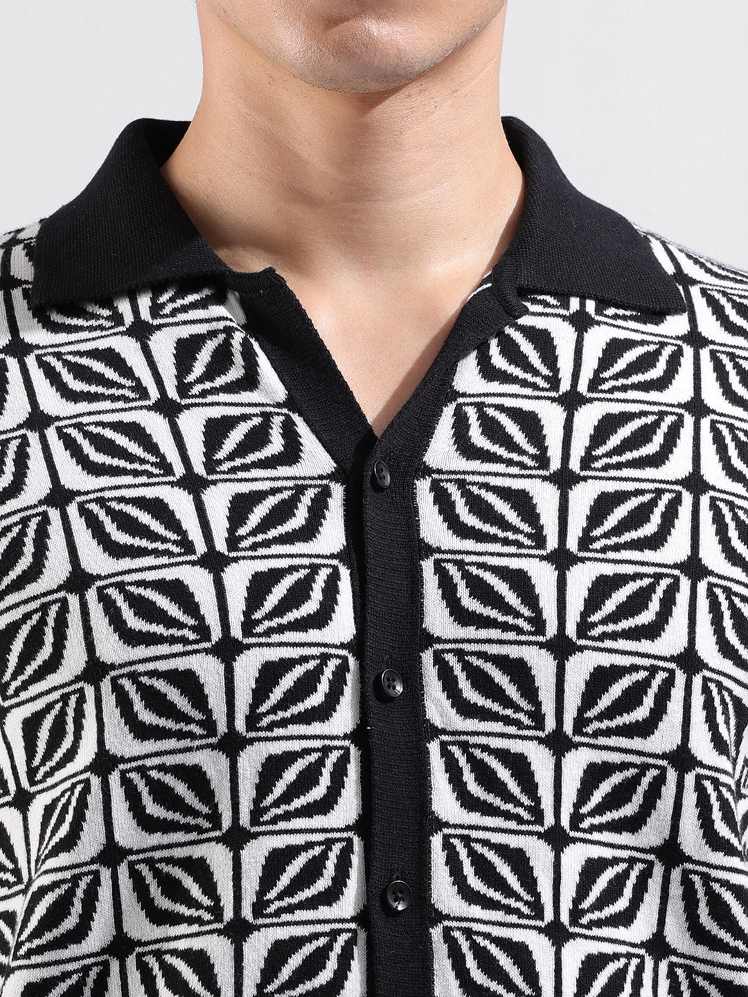 Men's Flat Knit Slim Fit Half Sleeve Shirt