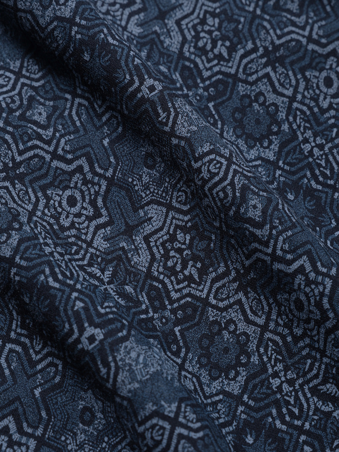 Men's Blue Regular Fit Printed Print Shirt