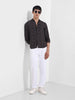 Men's Maroon Regular Fit Printed Print Shirt
